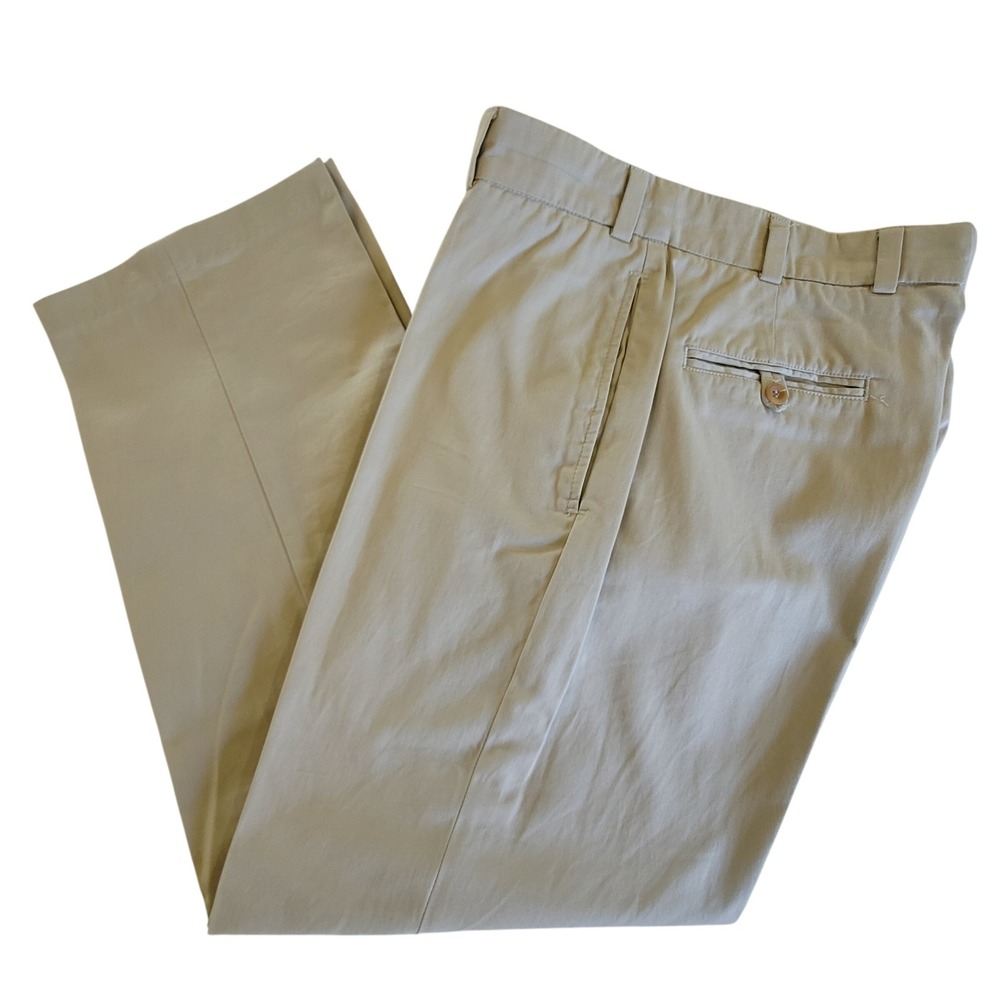 Bills Khakis M2 Trousers Mens 32 Khaki Tan Flat Front Straight Leg Made in USA